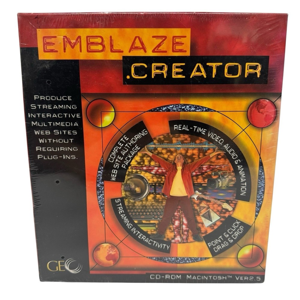 Emblaze Creator v2.5 GEO Windows PC Mac Software Disc Original Package Sealed 97