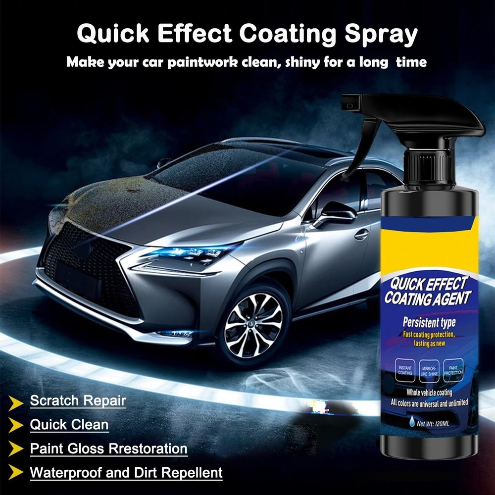 Quick Effect Coating Agent, Ceramic Coating Spray for Car Wax Polish Paint Sc...