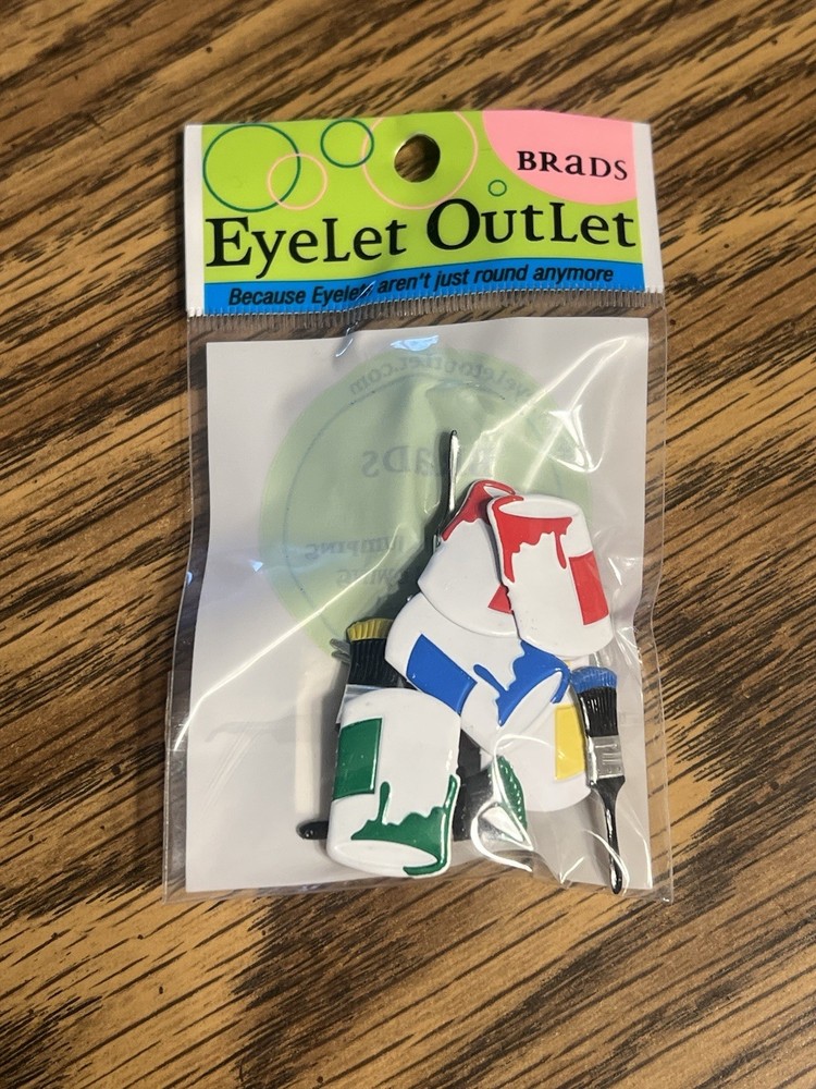 Eyelet Outlet Shape Brads 12/Pkg Paint Mates  Paint Cans Brushes