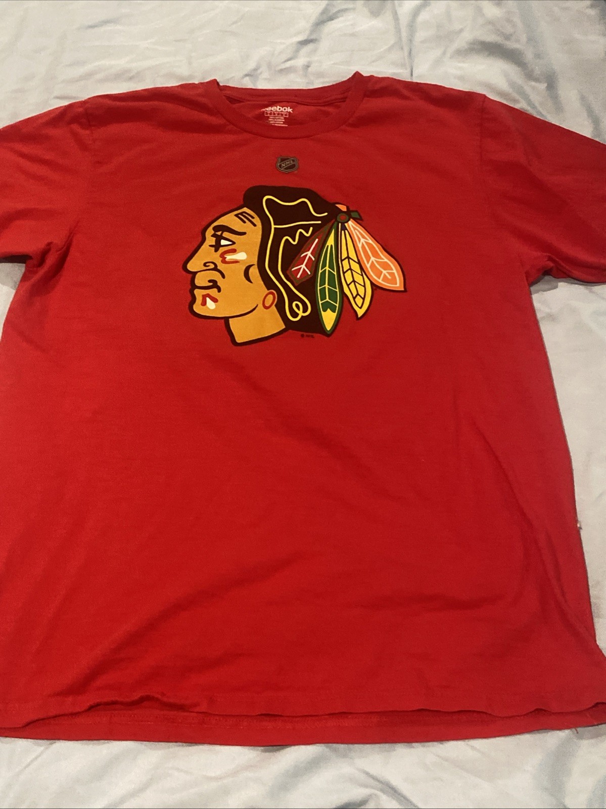 Patrick Kane #88 Chicago Blackhawks Reebok Men’s Large T Shirt Red NHL