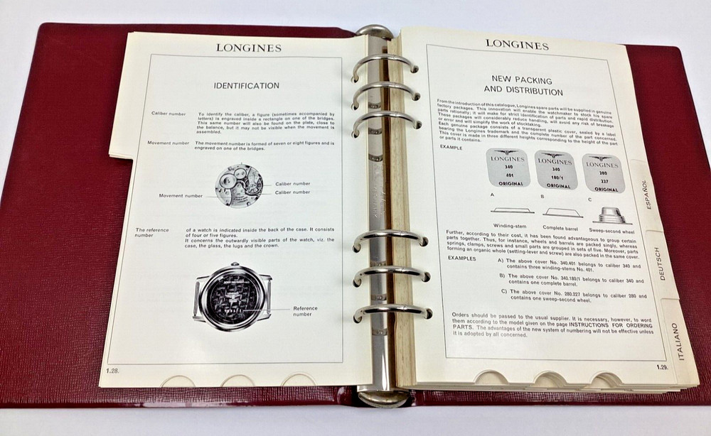 Longines #10 Technical Caliber Dictionary Parts Watch Technical Document
