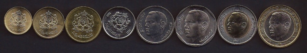 MOROCCO 2002 8 pc Coin set KM 109-118 UNCIRCULATED
