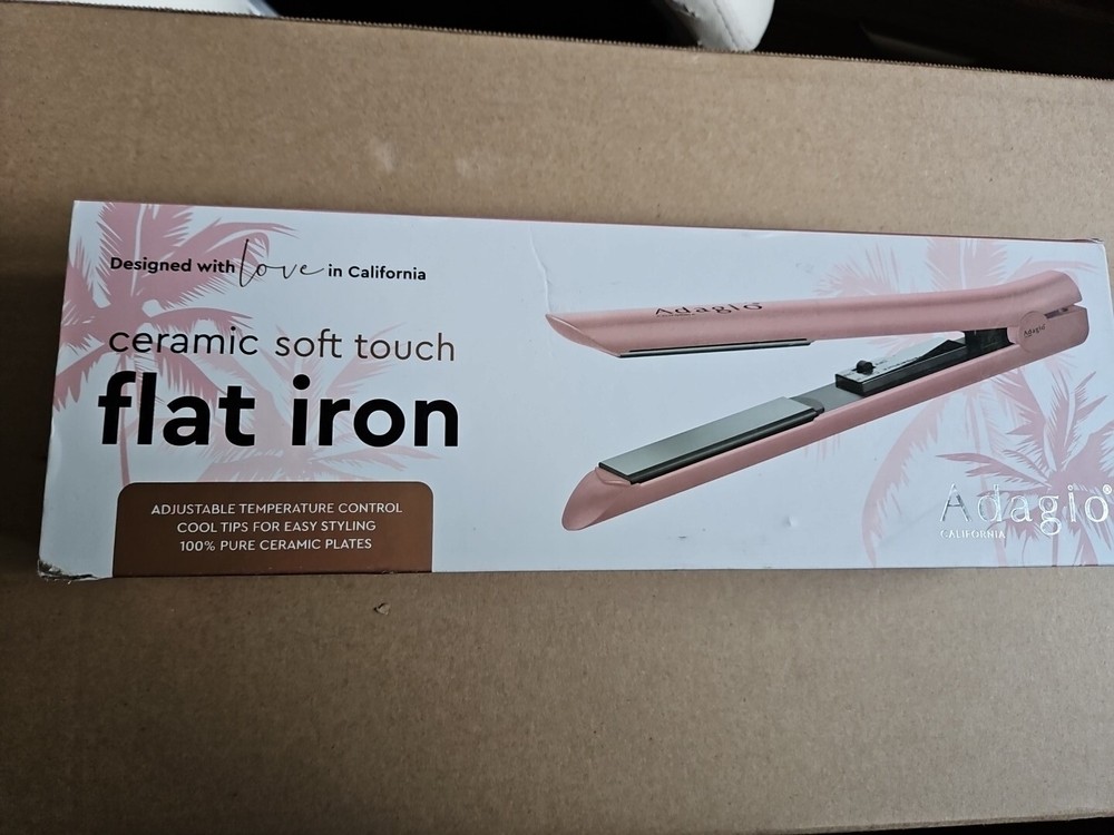 Adagio Flat Iron ceramic soft touch flat iron 1in Plates