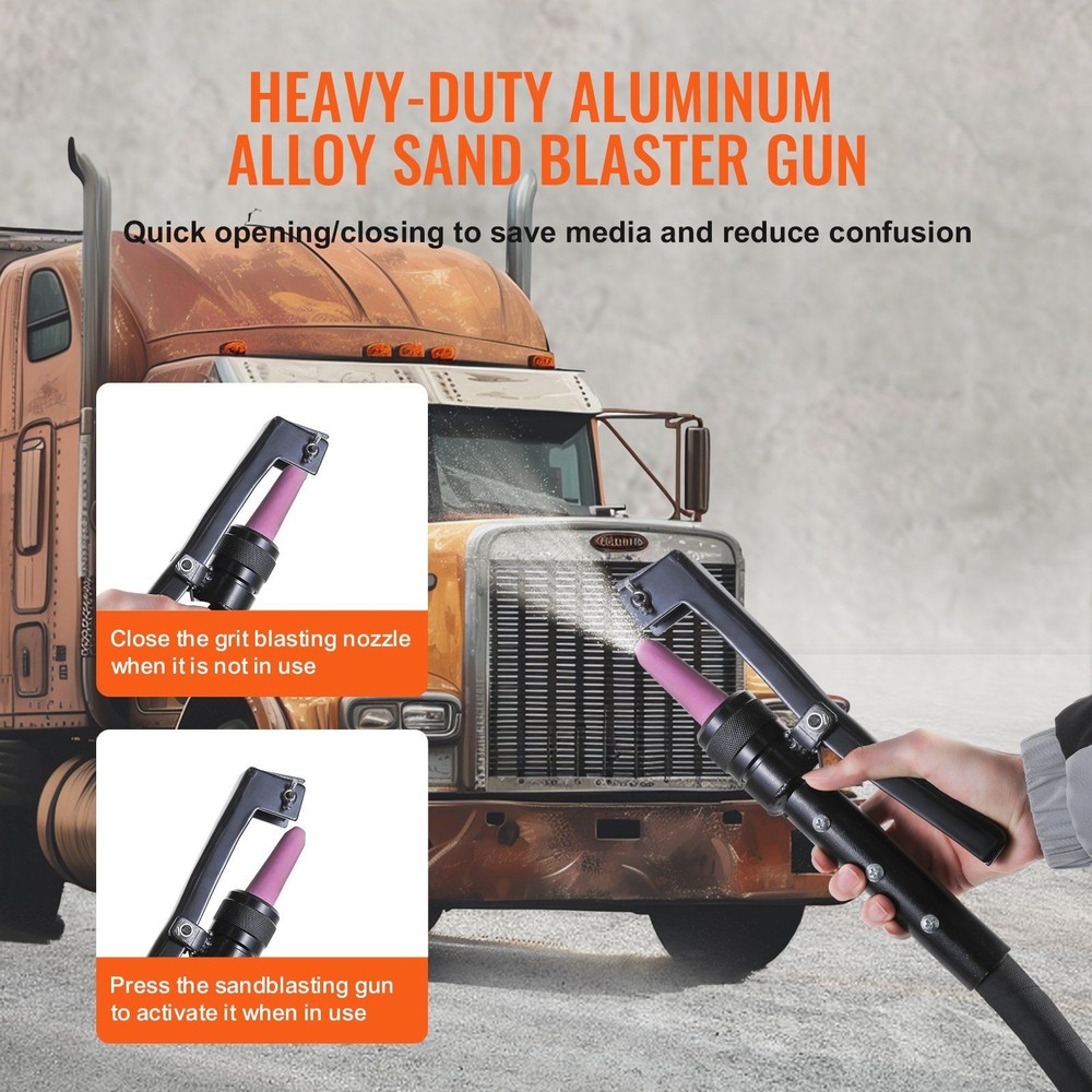 Robust 10gal Sandblaster 60-110 PSI with Thermal Shock Resistant Tips