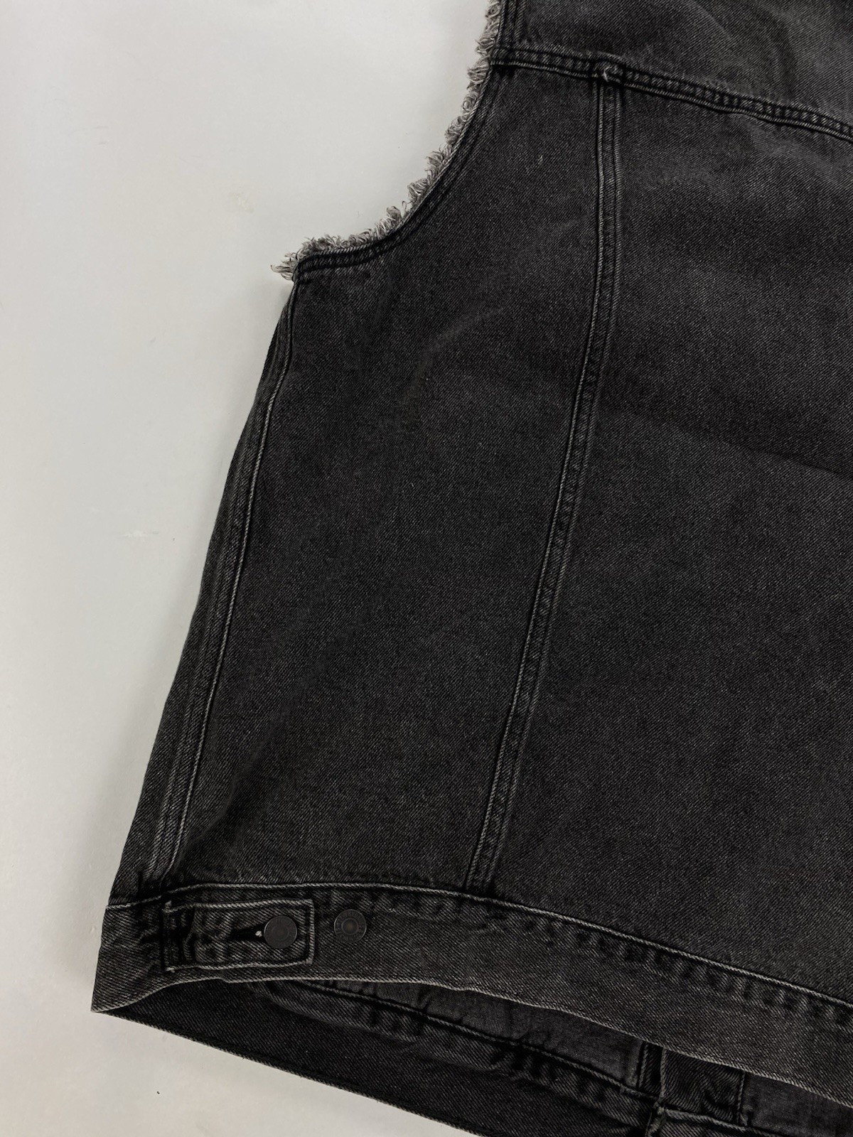 NEW Levi's Strauss Premium Relaxed Fit Denim Trucker Vest Night Owl Black