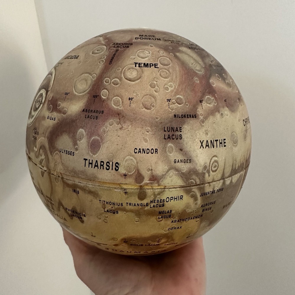 Vintage Replogle Celestial Globes Mars & Moon 6” Celestial