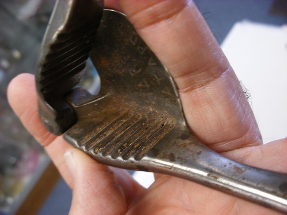 Antique Early Primitive Cast Steel Hand Nutcracker Nut Cracker Brand Harper