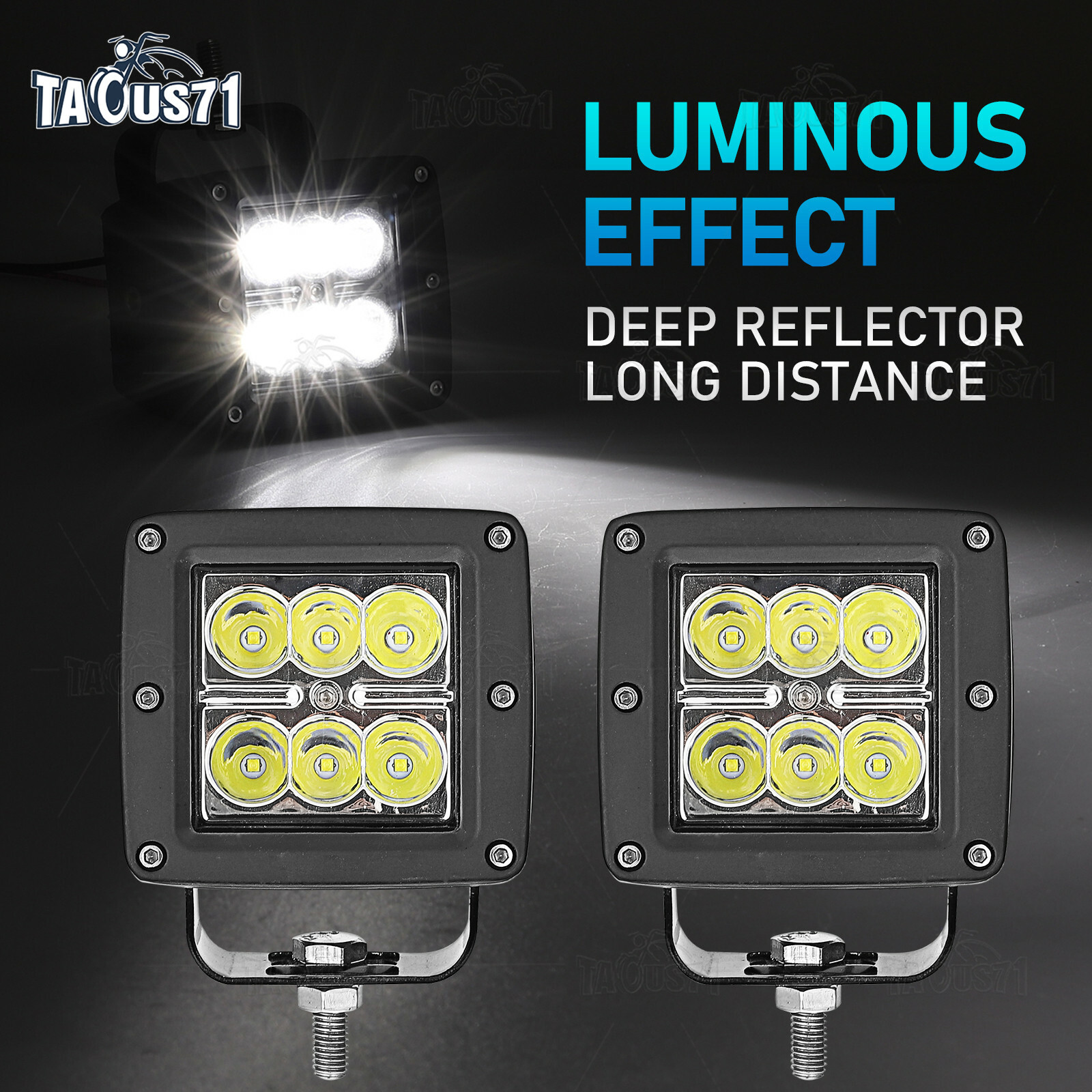 For CF Moto ZFORCE 500, 800, 950, 1000 , 24W 3'' LED Work Light Pods Driving Fog