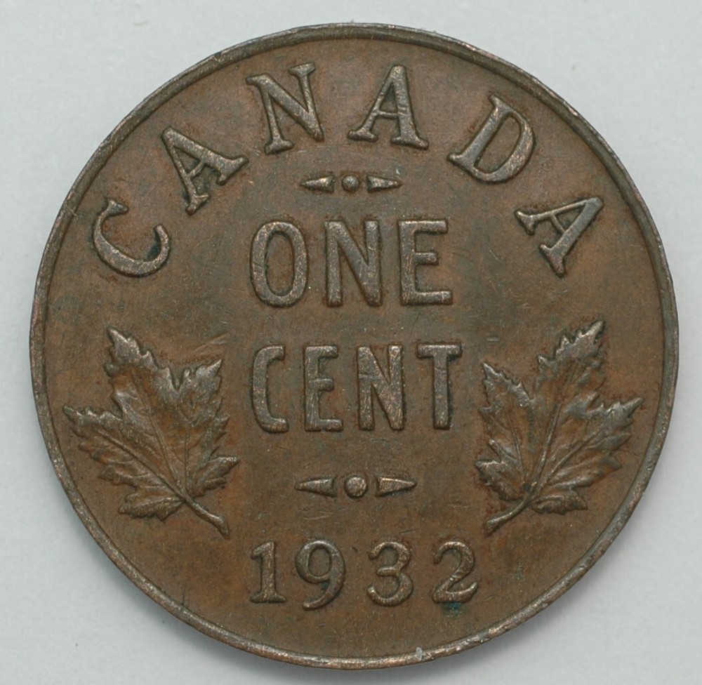 1932 Canada King George V cent high grade penny