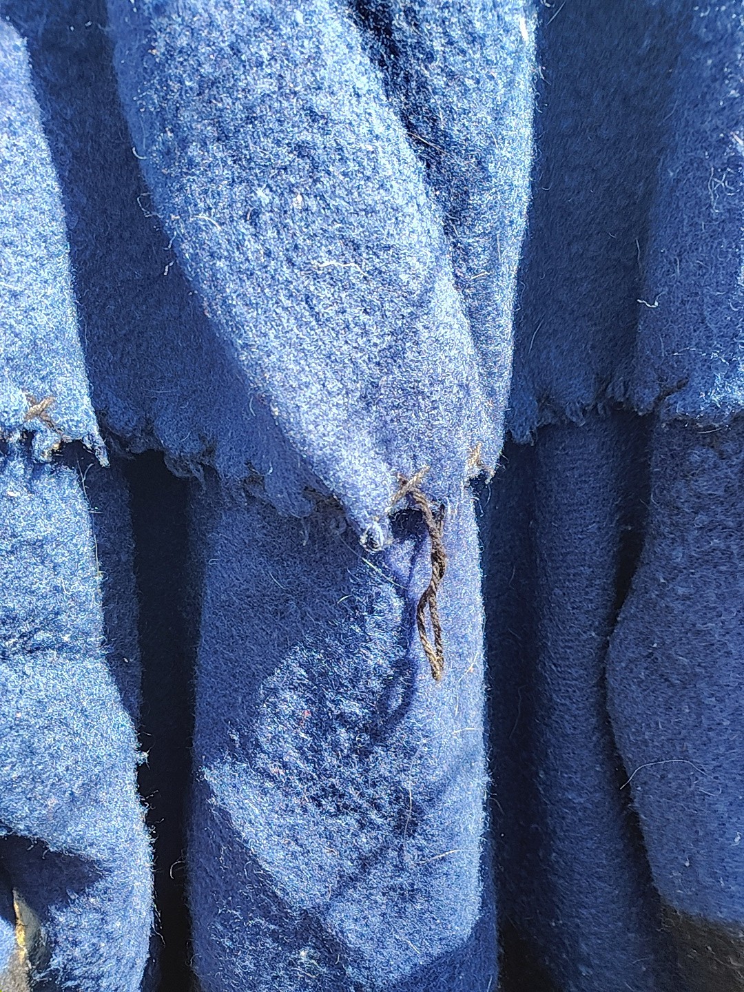 Rendezvous Blue Black Stripe Blanket Capote