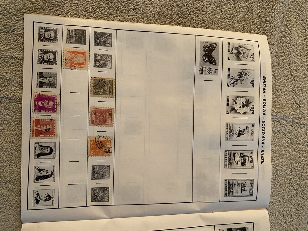 1970’s Stamp Collecting Book with Stamps