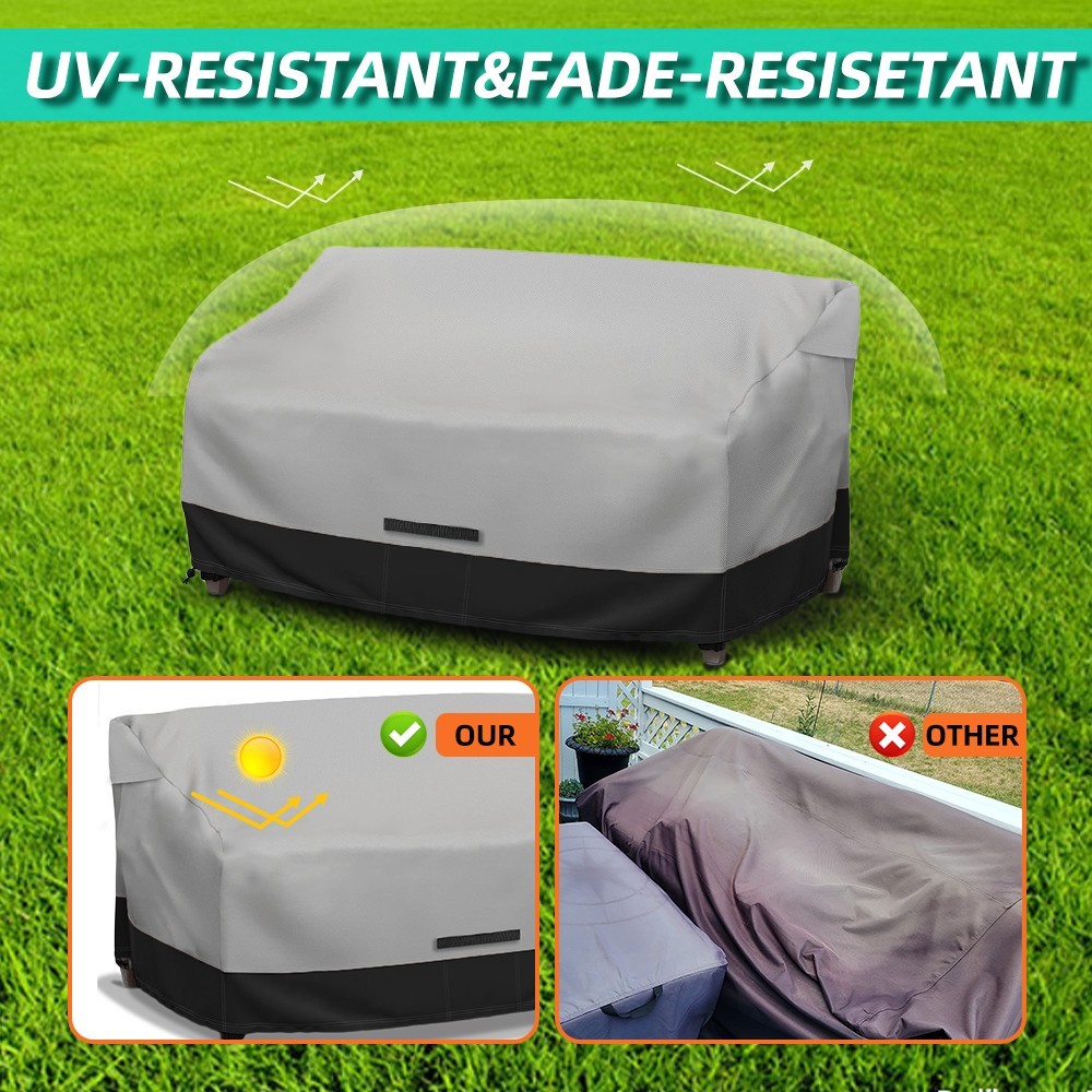 Fade and Tear Resistant Patio Loveseat Covers, Heavy-Duty Waterproof Couch Cover