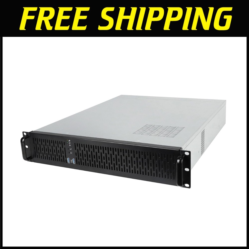 Silver/Black 2U Server Chassis, ATX Compatible