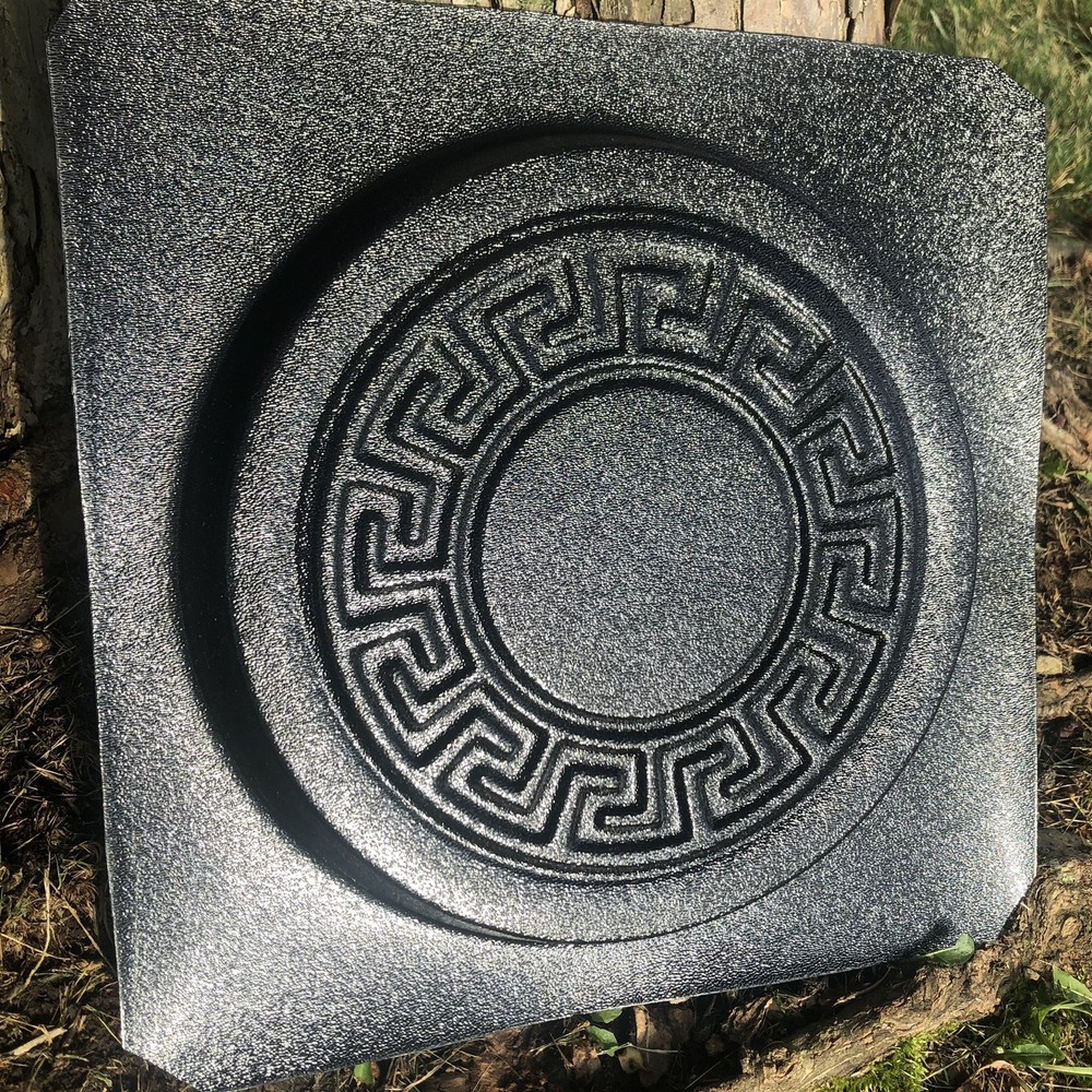 Greek Key Pattern 10” Stepping Stone Mold, Concrete, Cement Or Plaster
