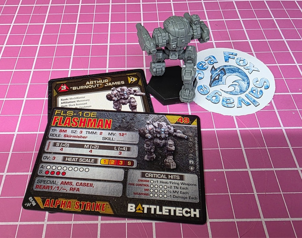 BattleTech Flashman Mech -- Black Remnant Command Lance + Cards