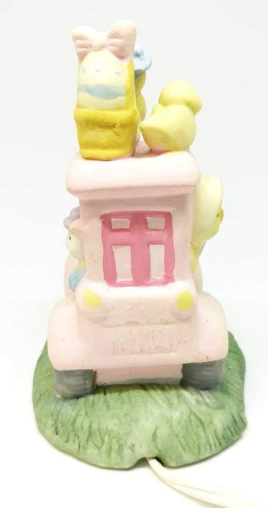 Pink Train Easter Bunny Porcelain Night Light