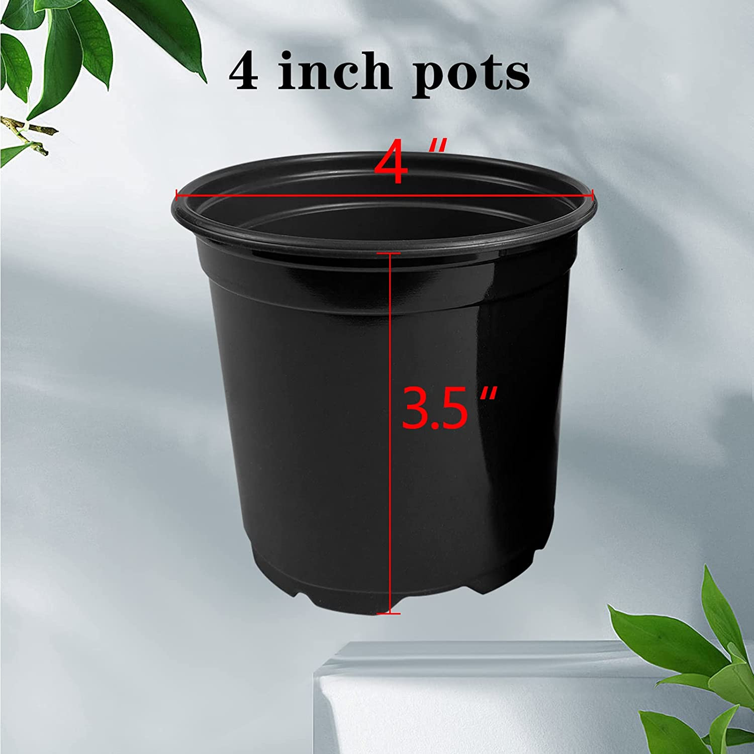 100 Pack Nursery Pots, 4 Inch Nursery Pot for Plants, Plastic Plant Pots