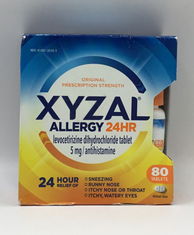 Xyzal Allergy 24Hr Allergy 80Ct Day & Night Relief Exp 5/26