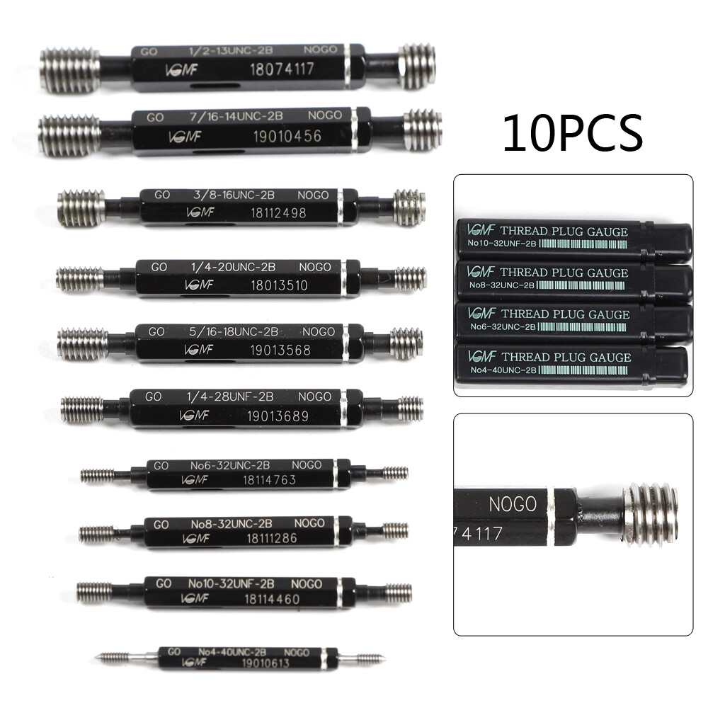 10Pcs -Double End Thread Plug Detection Gauge Precision American Threaded Bore