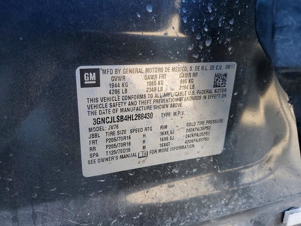 TRAX 2017 Transmission Shift 752825