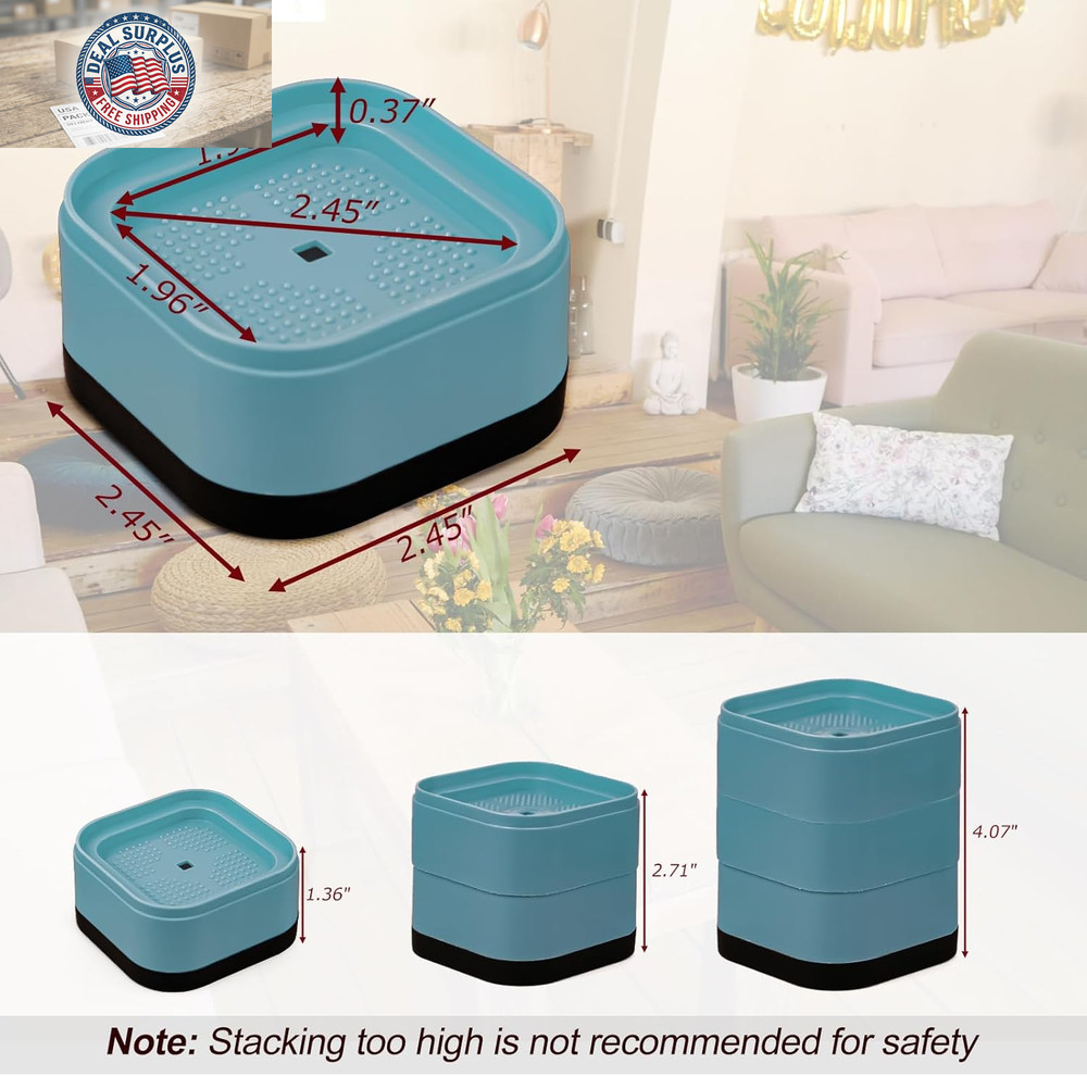 12 Pack Furniture Risers, Adjustable Bed Risers Heavy Duty Stackable Bed Raisers