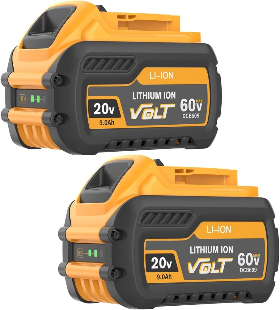 2 Pack 60V Battery 9Ah 60V Max Replacement Battery for DCB609 DCB606-2 DCB609-2