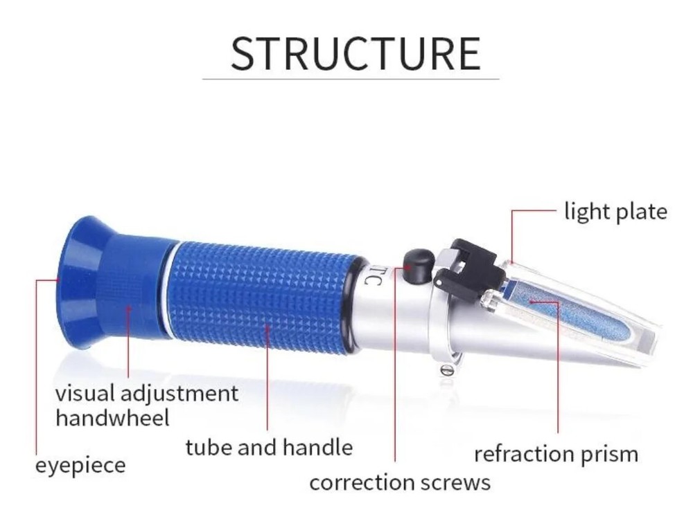 Food Brix Refractometer Alcohol Wine Refractometer Brix Fruit Sugar Meter 0-50
