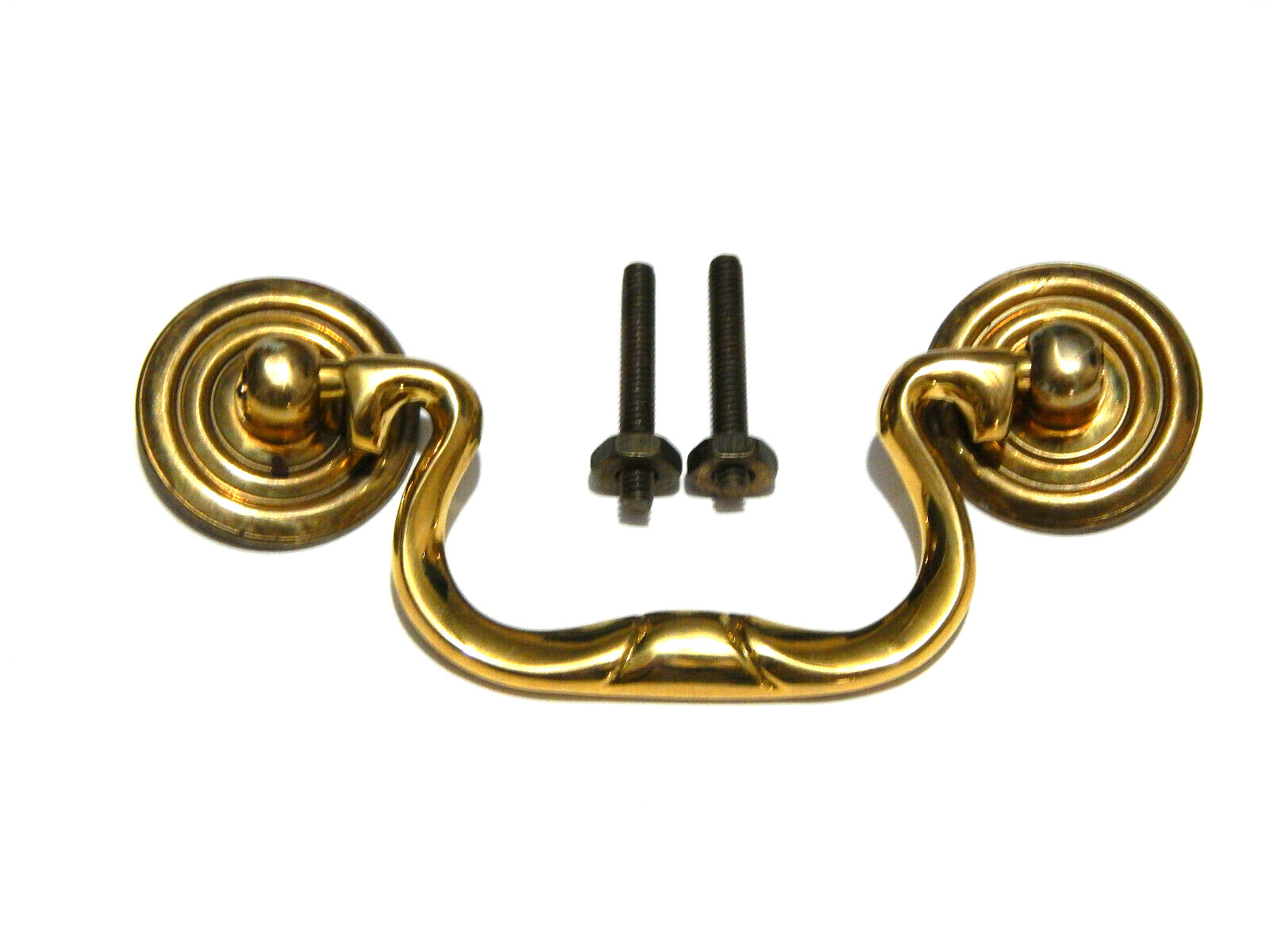 vintage Drawer Pull Dresser Chest Vanity Swan Neck Style Cast Brass