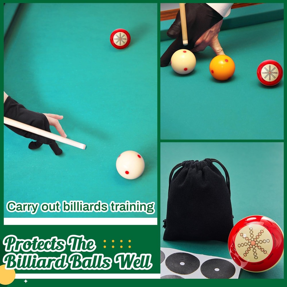 2 Pcs Billiards Cue 2-1/4" Pool Cue Practice Training Artifact with Three Fin...