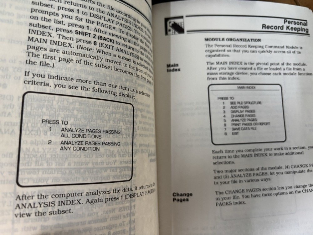 Personal Record Keeping for Texas Instruments TI99/4A Game & Command Module Book