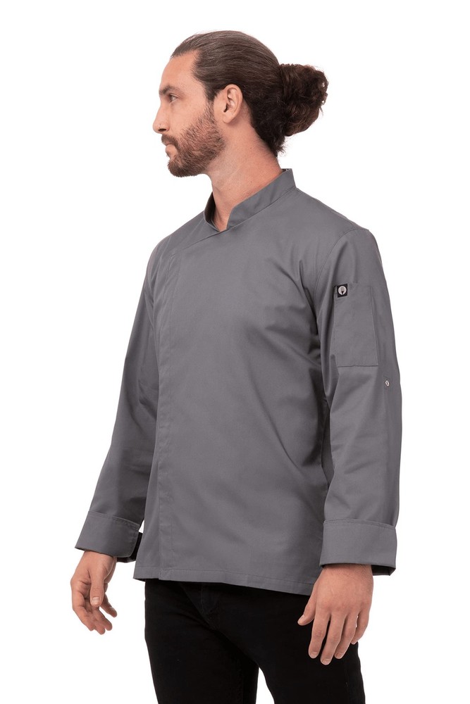 Men's Lansing Chef Coat, Grey, Large
