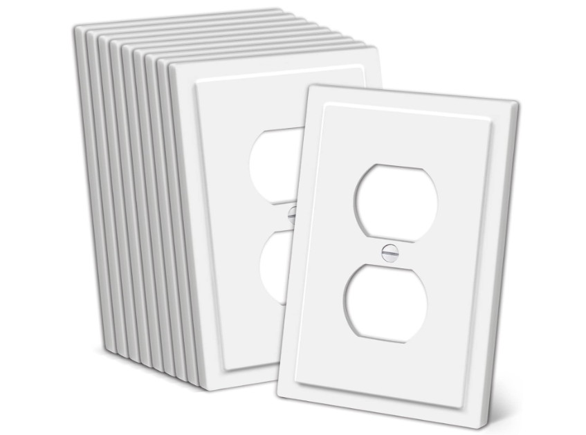 10-Pack CML Modern Edge Framed Single Duplex Impact Resistant Switch Wall Plate