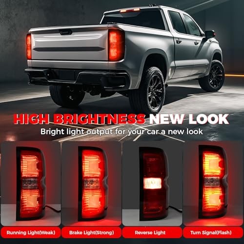 Tail Light Assembly Compatible with 2016-2019 For 2016-2019 Chevy Silverado
