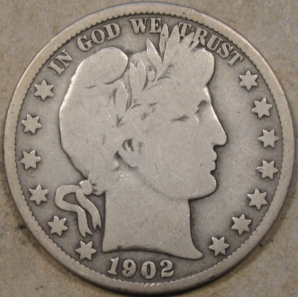 1902-S Barber Half Dollar 50c VG As Pictured
