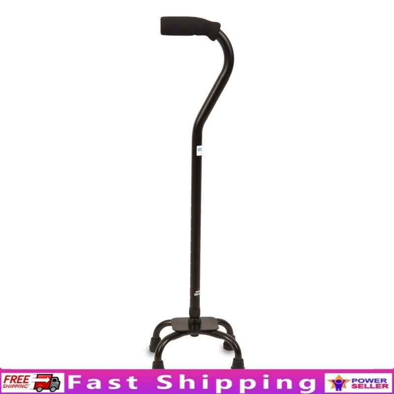 Adjustable Quad Cane Lightweight Small Base Ergonomic Grip Non-Slip Stability US