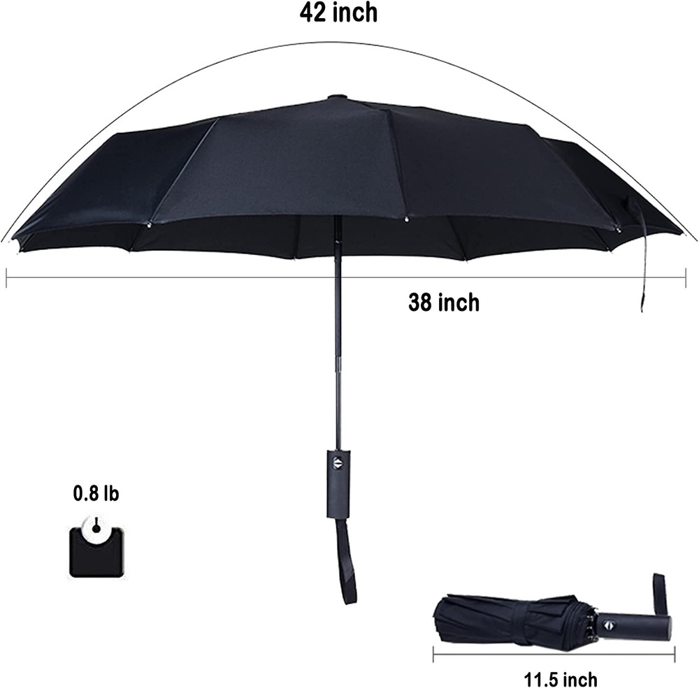 Travel Essentials Umbrella Windproof Compact Collapsible Light Strong Automatic