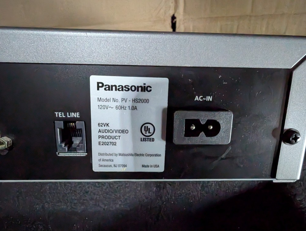 2000 PANASONIC PV-HS2000 SHOWSTOPPER RECORDER