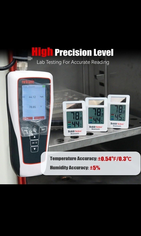 Bluetooth Thermometer Wireless, Smart Thermometer with App Control, 200ft Cov...