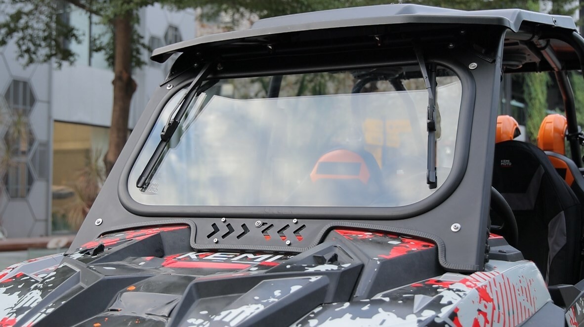 For RZR XP 1000/4 2019-2023 Glass Windshield W/ Sliding Vents+Dual Manual Wipers