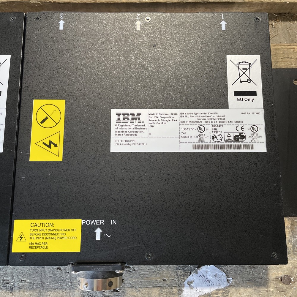 (2) IBM 3 Outlet 9306-RTP Server Power Brick Distribution Unit 39Y8912 Computer