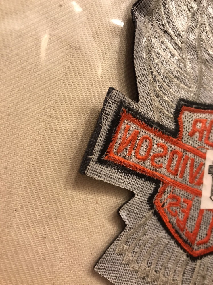 8 1/4" Harley Davidson Eagle Wings UP Patch Jacket HOG Bar & Shield black white