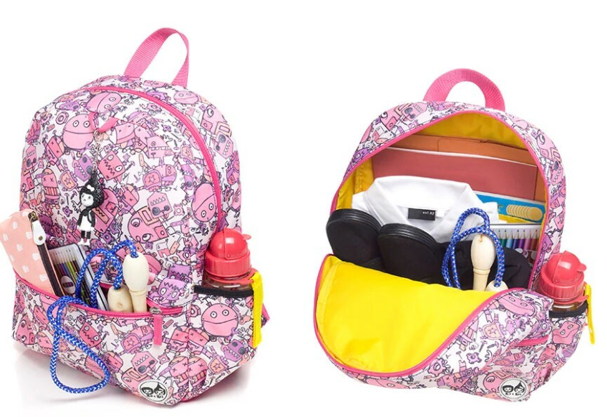 Zip and Zoe Junior Backpack Robots Pink