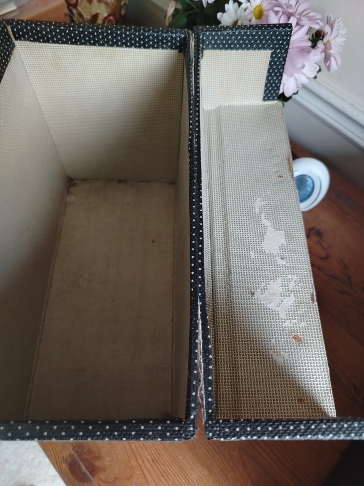 Vintage Record Case 12" Double Opening Box 1950's Black