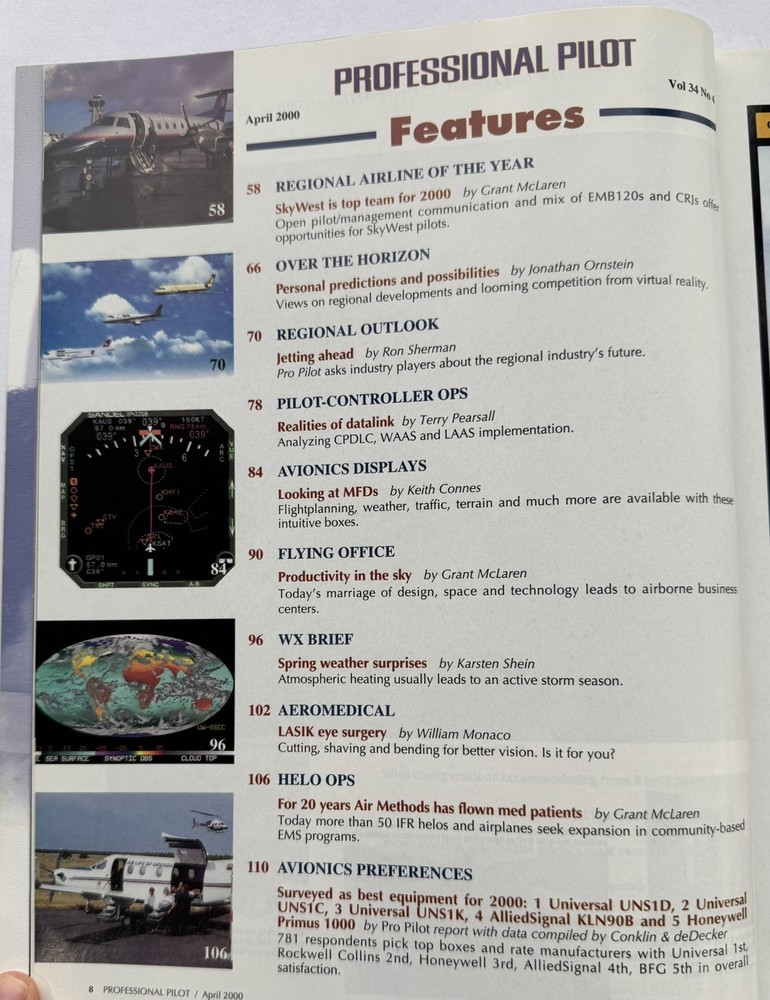 Professional Pilot Magazine April 2000 Vol 34 No 4 - Original