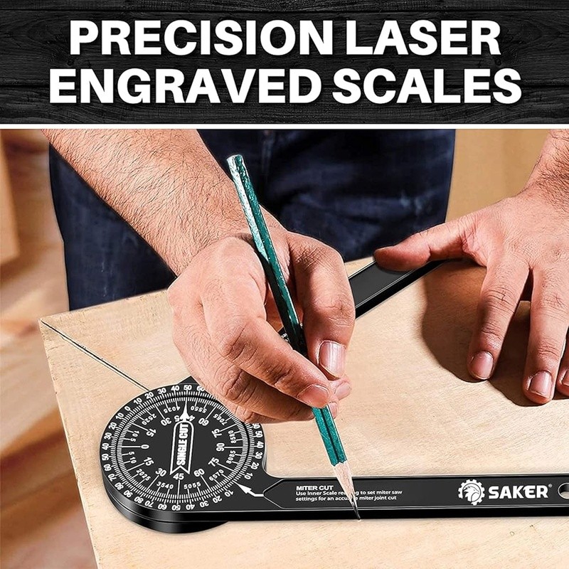 Miter Saw Protractor Precision Angle Measurement Tool Carpentry Crown Molding US