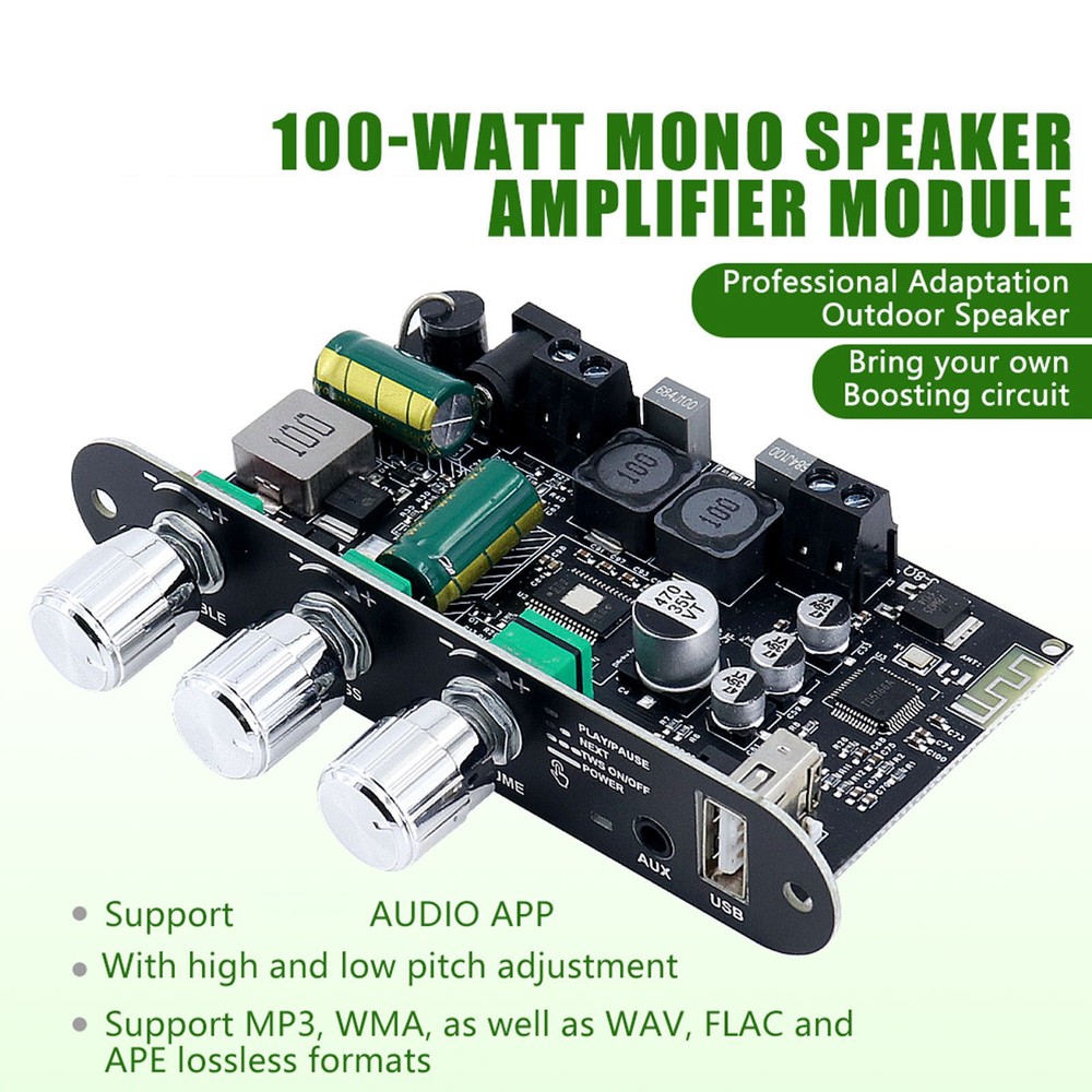 Amplifier Board 100W Mono Amp Module Stereo Pairing Amplifier Board