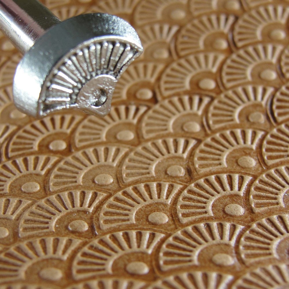 Leather Stamping Tool - Petal Shell w/ Dot Stamp