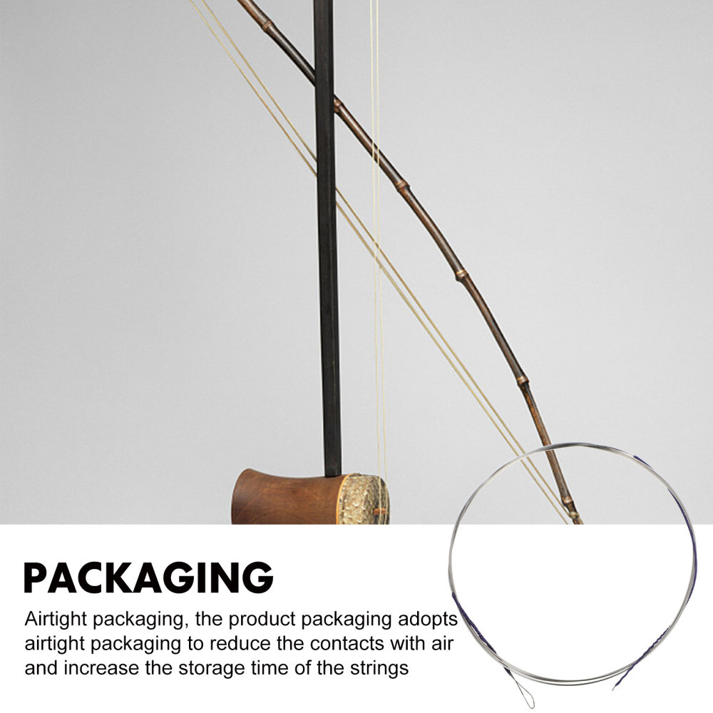 4PCS Erhu Strings Music Wire Sturdy Strings Erhu Strings (Assorted Color)