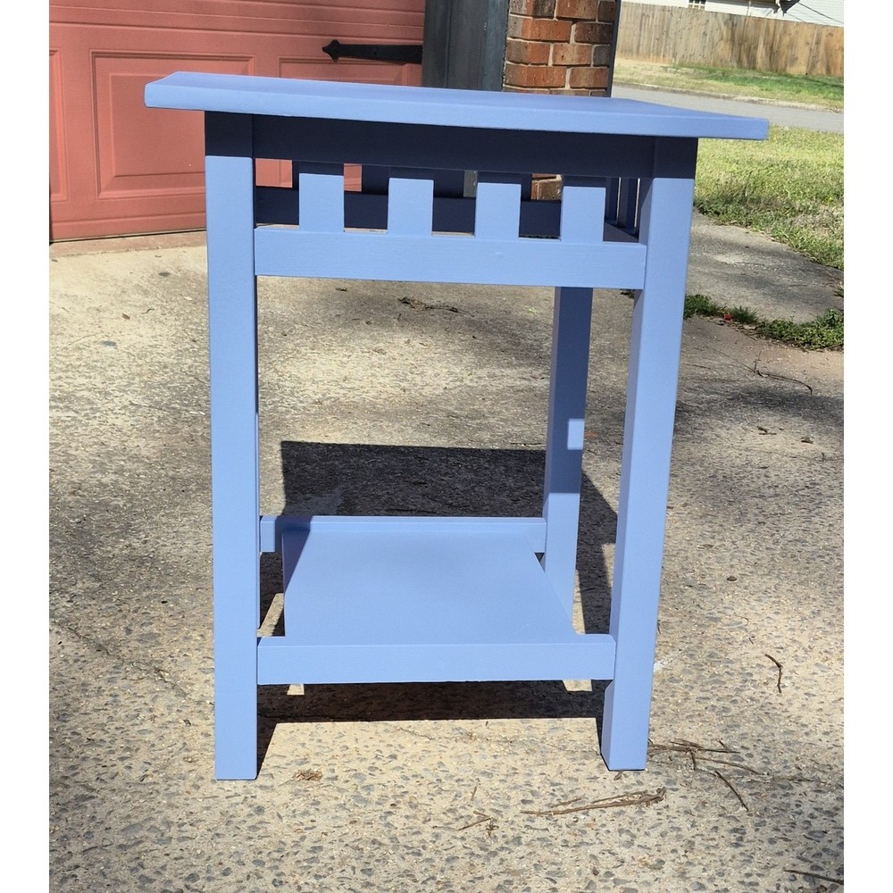 Queen Full Matching Bedroom Set Headboard Side Table Night Stand Periwinkle Blue
