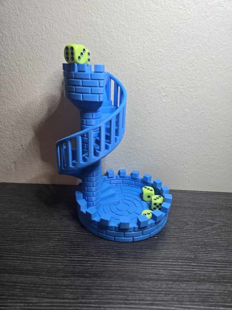 7” Dice Tower w/ Tray | D&D RPG Game Tabletop Dice Roller Accessory